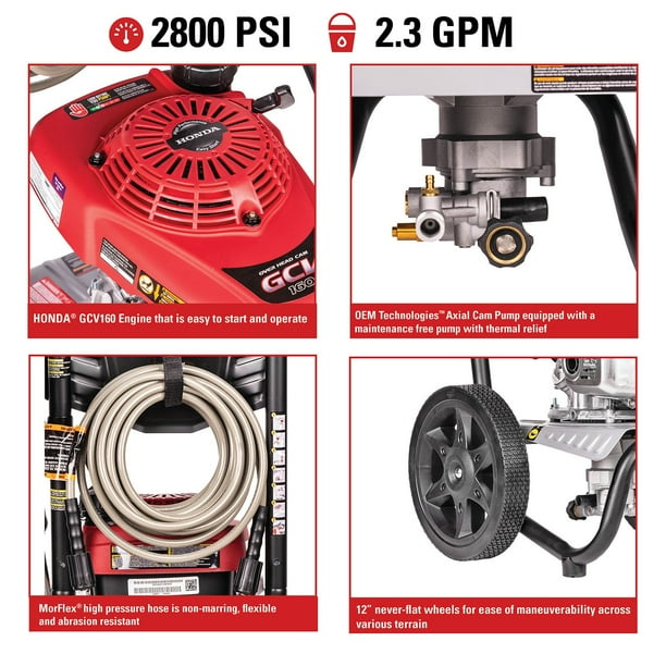 SIMPSON MegaShot 2800 PSI at 2.3 GPM HONDA GCV160 Premium Gas