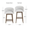 thumbnail image 4 of HH2 Home Upholstered Barrel Back Wood Adjustable Height Swivel Bar Stool, 4 of 19