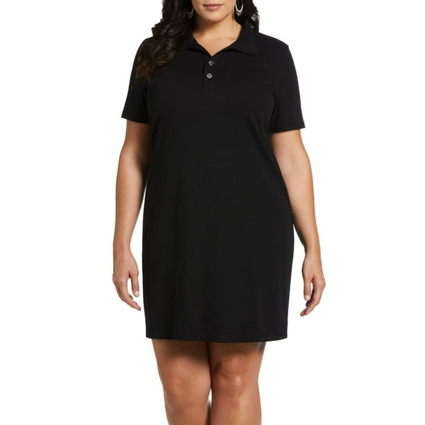 Rafaella Women's Plus Size Short Sleeve Mini Dress
