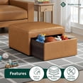 thumbnail image 2 of Studio Living Hailey Storage Ottoman in Brown Faux Leather, 2 of 8