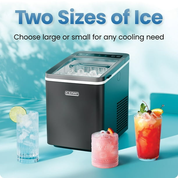 Iceman by Chefman 1 lb Dual-Size Compact Ice Machine, Ice Basket