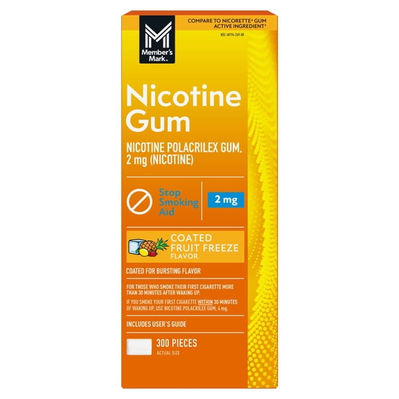 Member's Mark Nicotine Coated Gum, Choose your flavor, 300 ct.