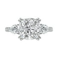 thumbnail image 4 of 4.00 C.T.T.W. Lab Created Cushion Cut Center with Pear Cut Side Diamond Ring in 18K White Gold, 4 of 6