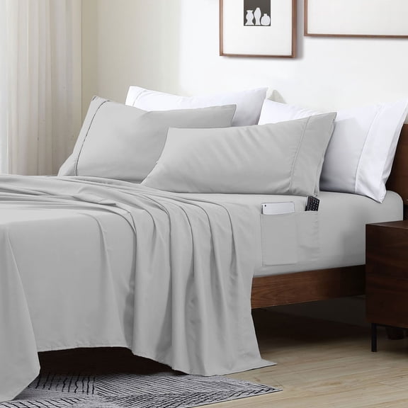 Swift Home Smart Sheet Set With 8" Side Storage Pockets, Assorted Sizes