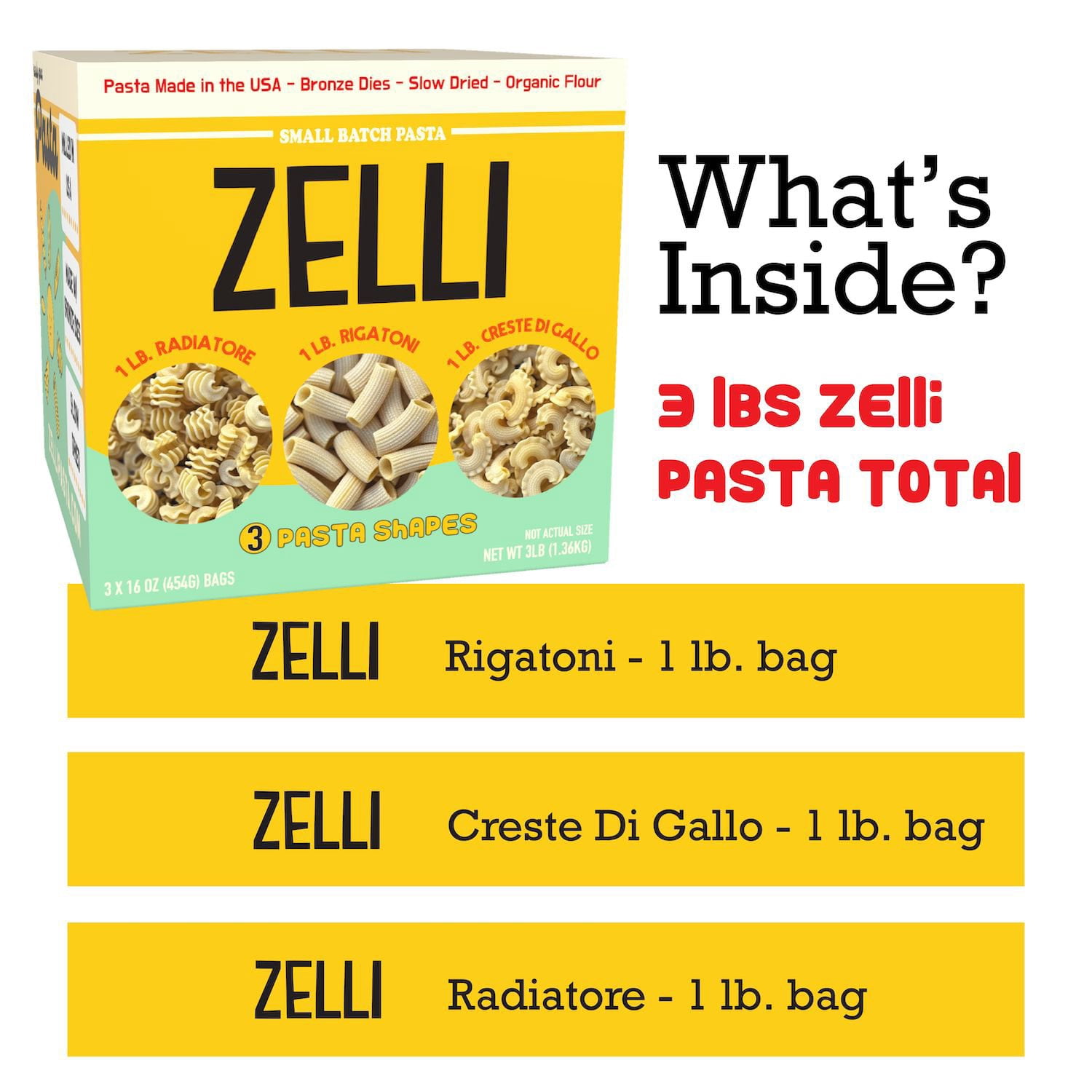 Zelli Pasta, Variety Pack, 16 oz., 3 pk. - Samsclub.com