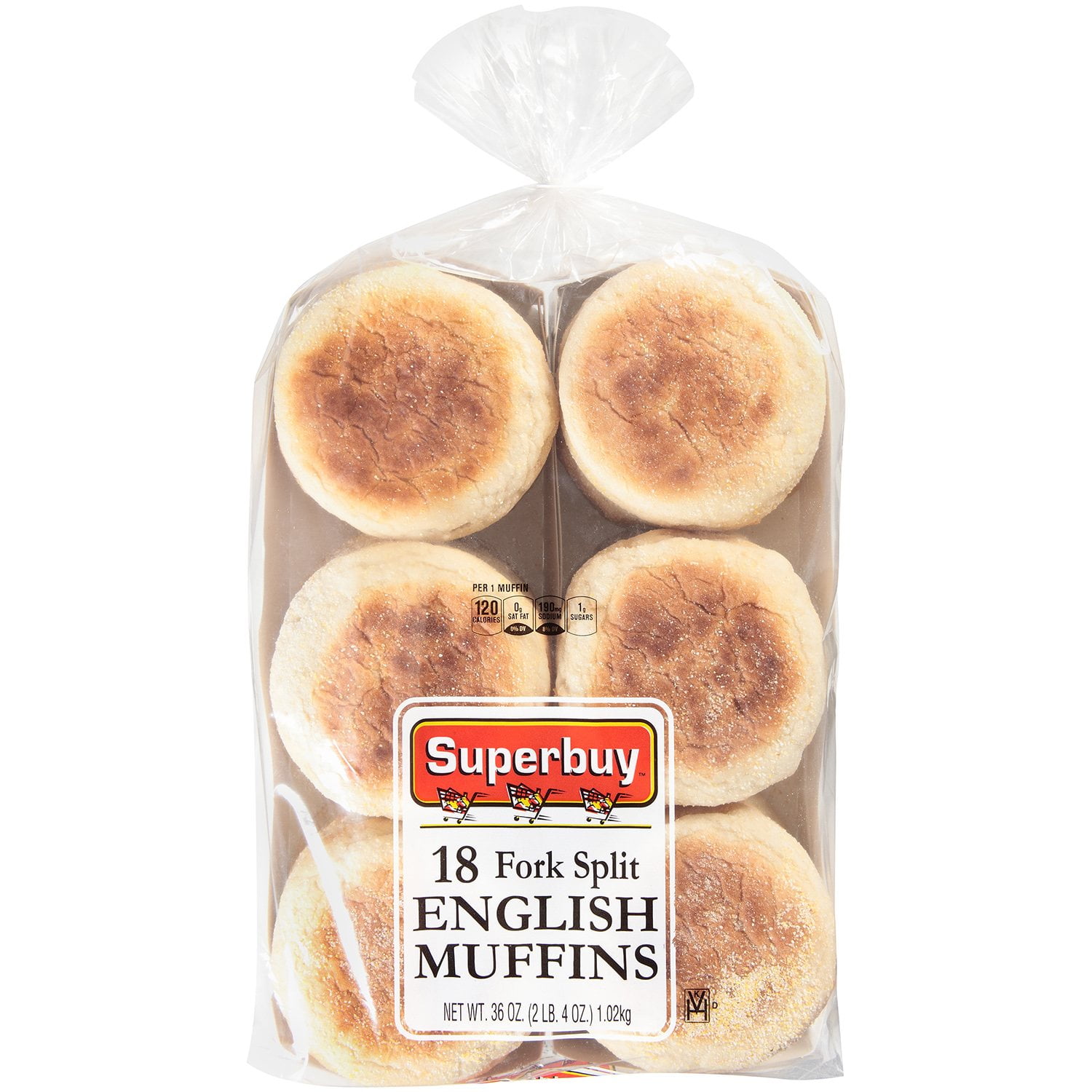 Superbuy Fork Split English Muffins 18 ct., 36 oz