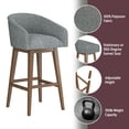 thumbnail image 5 of HH2 Home Upholstered Barrel Back Wood Adjustable Height Swivel Bar Stool, 5 of 19
