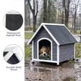 thumbnail image 3 of Outdoor wooden dog house, Large 32.8" L x 39.76" W x 33.46" H, Gray, 3 of 5