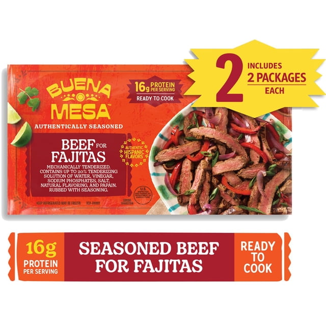 Buena Mesa Authentically Seasoned Fajita Beef, priced per pound
