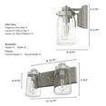 thumbnail image 4 of Hunter Devon Park with Clear Glass Bathroom Vanity Wall Light Fixture, 4 of 8