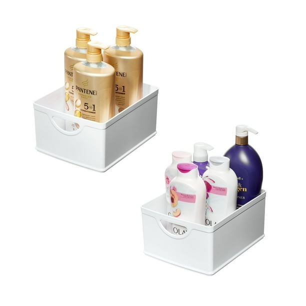iDesign Set of 2 White Stacking BPA-Free Organization Bins, 5