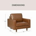 thumbnail image 5 of Jasper Mid-Century Top-Grain Leather Sofa & Armchair Set, 5 of 10