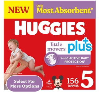 Huggies Little Movers Plus Baby Diapers, Size 3-7