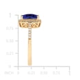 thumbnail image 5 of Lab Created Emerald Cut Gemstone & Diamond Ring in 14K Gold, 5 of 6