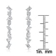 thumbnail image 3 of Lab White Sapphire Mixed Cut Dangle Earrings in Sterling Silver, 3 of 3