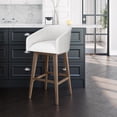thumbnail image 7 of HH2 Home Upholstered Barrel Back Wood Adjustable Height Swivel Bar Stool, 7 of 19