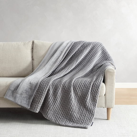 Ann Taylor Chevron Plush Throw Blanket