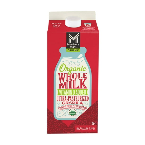 Member's Mark Organic Whole Milk, 64 fl. oz., 3pk