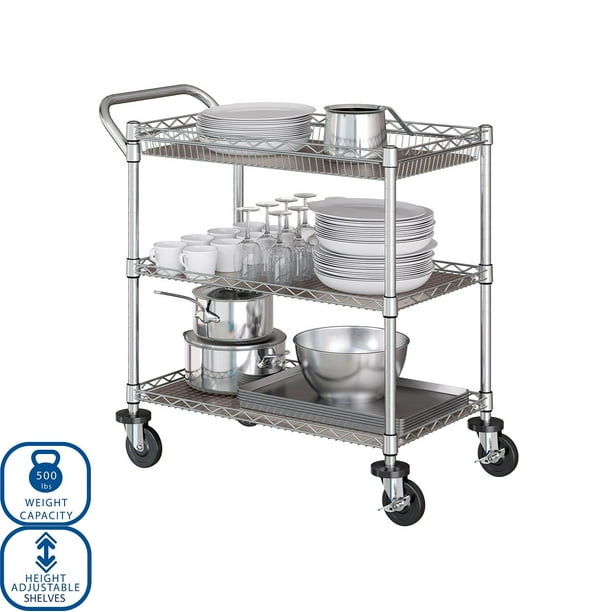 Member's Mark NSF 3-Tier Heavy-Duty Commercial Utility Cart, 34” L