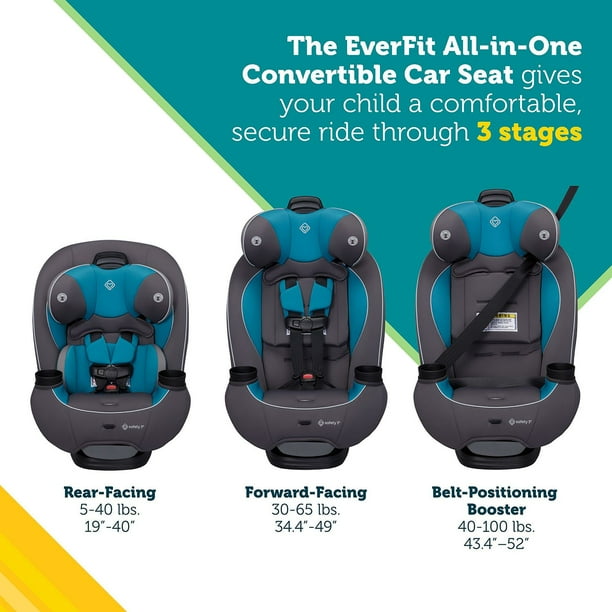 Safety 1st Everfit All-in-One Convertible Car Seat, Choose Color
