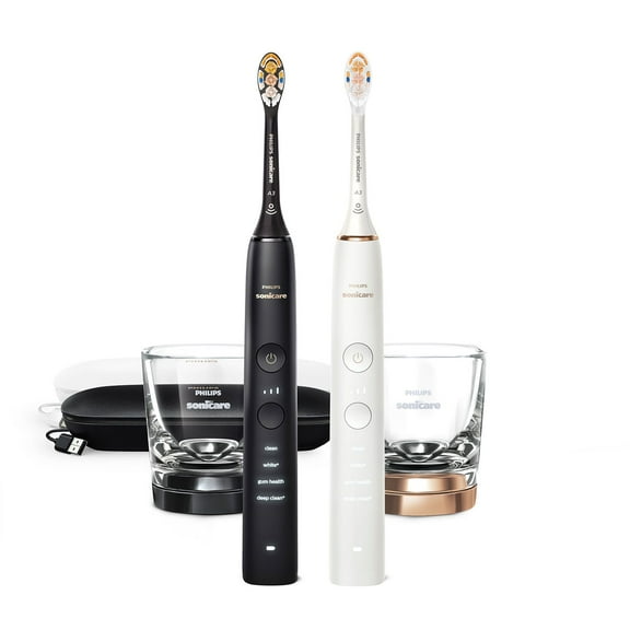 Philips Sonicare DiamondClean Power Toothbrush, Black and Rose Gold, 2 pk.