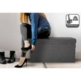 thumbnail image 11 of Seville Classics Foldable Storage Bench Ottoman with Handles (Modern Gray),  30" W x 15.7" D x 15.7" H, 11 of 14