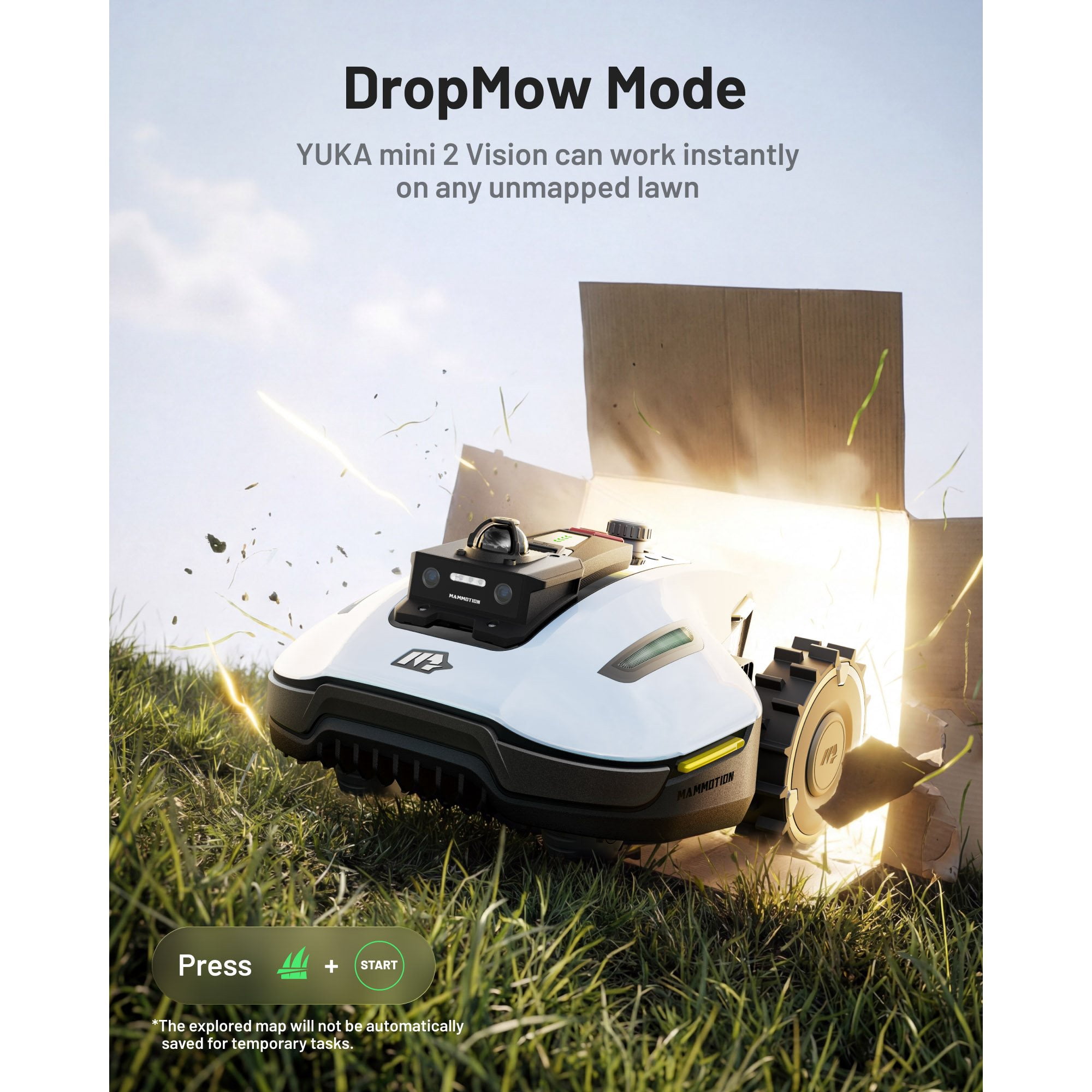 MAMMOTION YUKA mini 2 1000H Robot Lawn Mower, 0.25 acre, LiDAR 360
