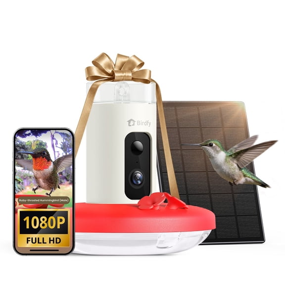 Birdfy Solar Powered Smart Hummingbird Feeder w/ AI Recognition