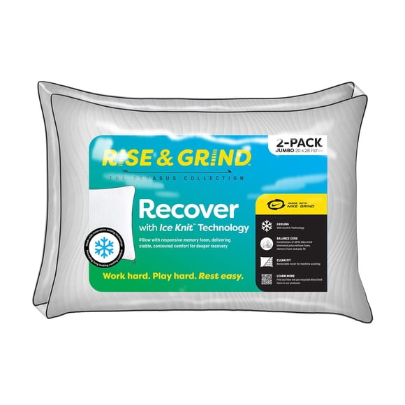 Rise & Grind™ 2-Pack Cooling Pillow made with Nike Grind™ Bed Pillow