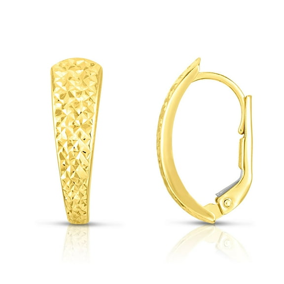 Diamond Cut Huggie Earrings in 14K Gold