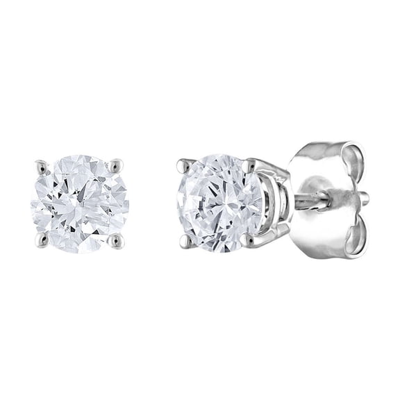0.72 CT. T.W. Round Cut Solitaire Diamond Stud Earrings in 14K Gold