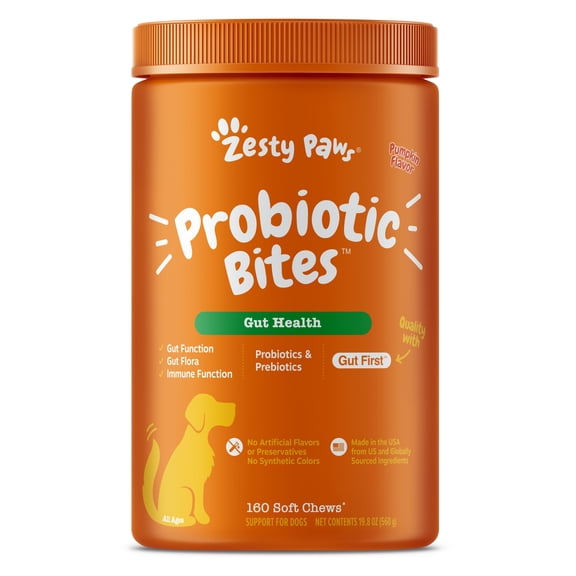 Zesty Paws Probiotic Bites, Pumpkin, 160 ct.
