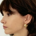 thumbnail image 6 of Puffy Hoop Earrings in 14K Gold, 6 of 6