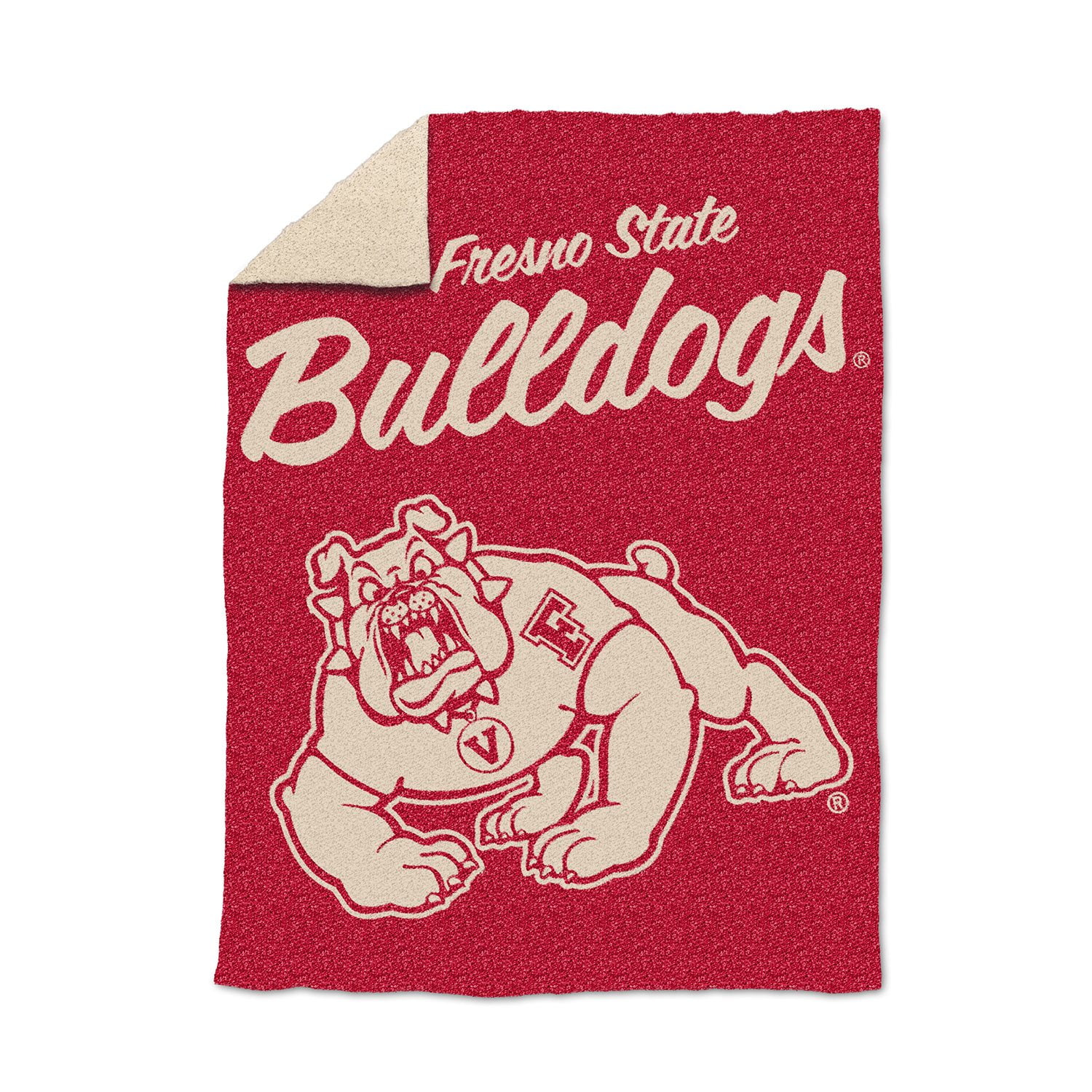 Logo Brands Fresno State Bulldogs Luxe Dreams Throw, 60" x 80