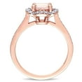 thumbnail image 5 of Morganite and Diamond Accent Quatrefoil Halo Ring in 14K Gold, 5 of 6