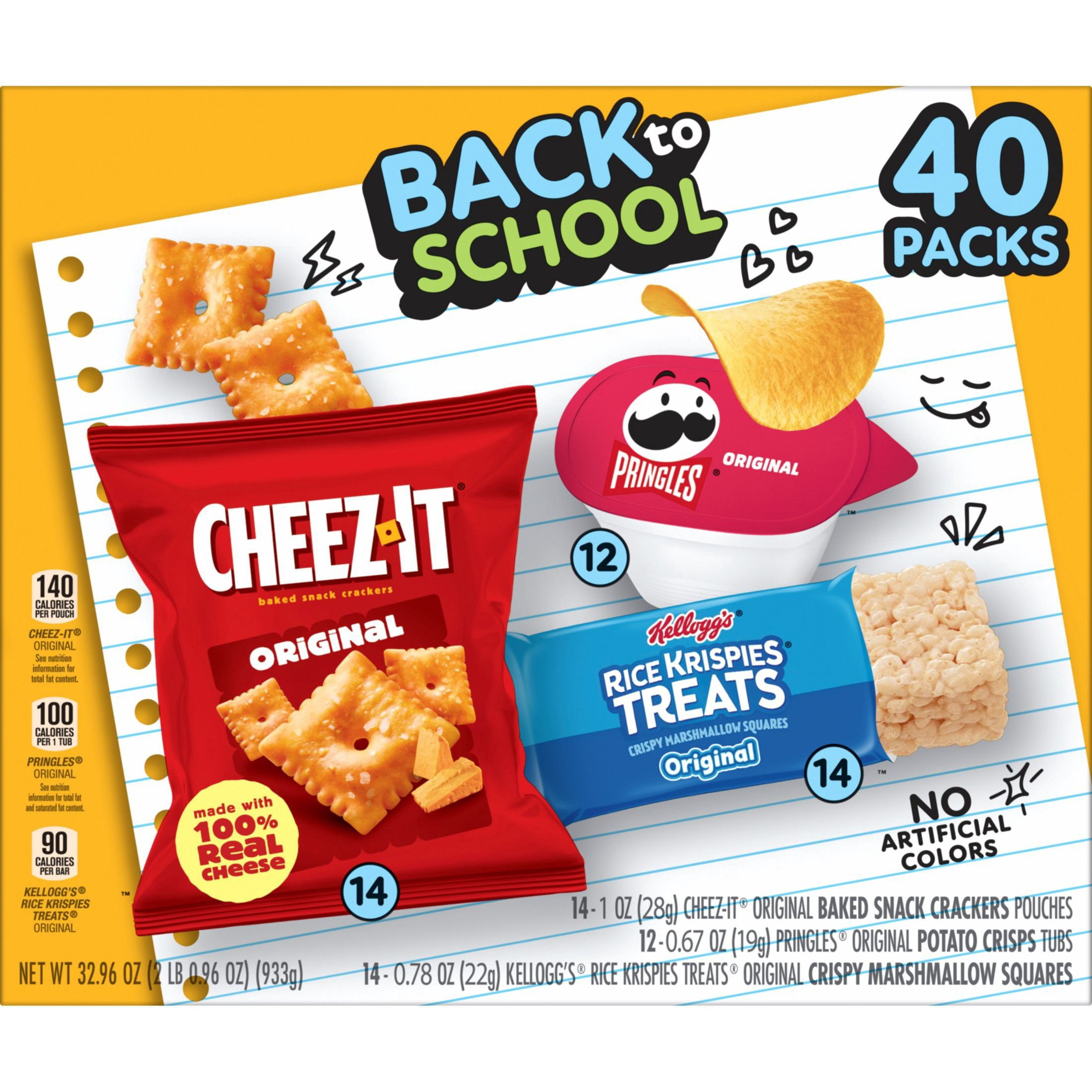 Classic Snack Mix Cheez-It Pringles RKT Variety Pack, 40 ct