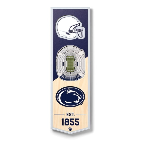 YouTheFan Penn State Nittany Lions 6"x19" 3D Stadium View Banner