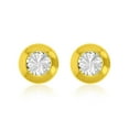 thumbnail image 2 of Diamond Cut Bezel Stud Earrings in 14K Gold, 2 of 4
