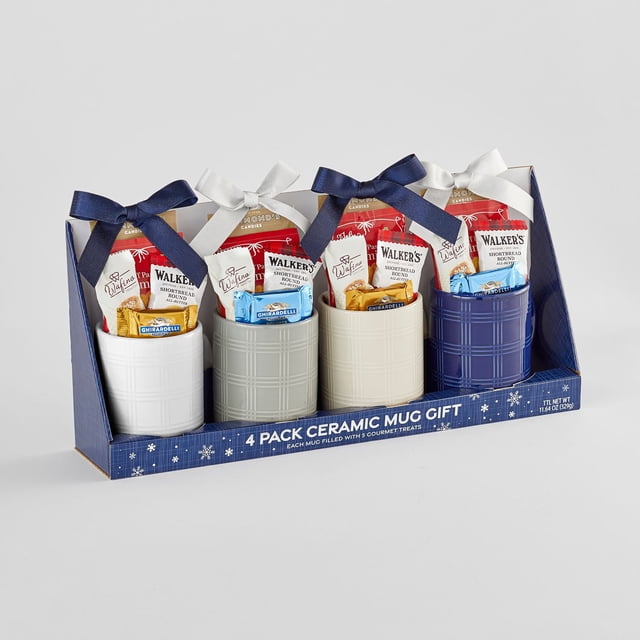 Holiday Ceramic Mug Gift Set, 4-Pack