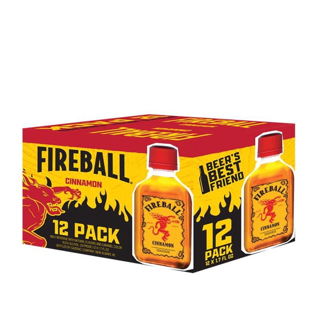 Fireball Cinnamon Malt Beverage, 50 ml bottle, 12 pk.