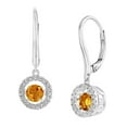 thumbnail image 6 of Round Cut Lab Created Gemstone Dancing Pendant & Earring Set in Sterling Silver, 6 of 8