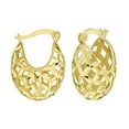 thumbnail image 2 of Open Filigree Hoop Earring in 14K Yellow Gold, 2 of 5