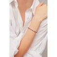 thumbnail image 4 of Oval Cut Gemstone Halo Bolo Bracelet in Sterling Silver, 4 of 5