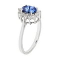 thumbnail image 2 of Oval Cut Gemstone & 0.23 CT. T.W. Diamond Halo Ring in 14K Gold, 2 of 5