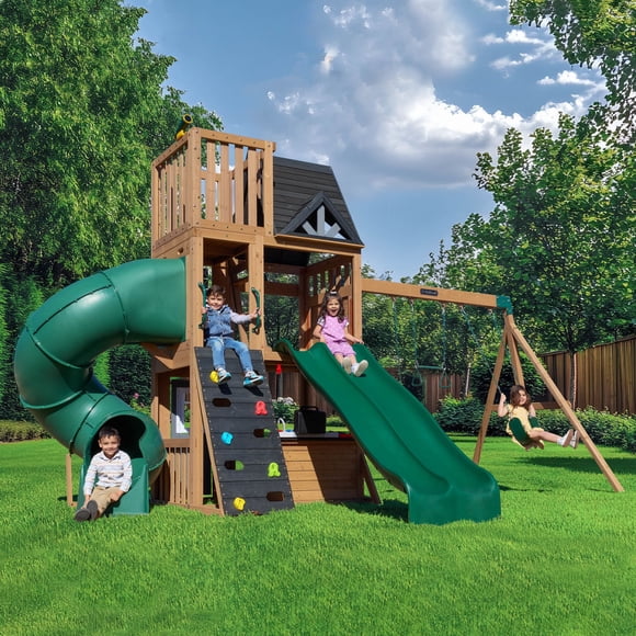 KidKraft Horizon Lookout Wooden Outdoor Swing Set