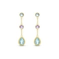 thumbnail image 1 of Round & Pear Cut Multi-Gemstone Earrings in 14K Gold, 1 of 5
