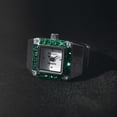 thumbnail image 5 of BREDA X Dalmata Time Ring Emerald Crystals and Stainless Steel Expandable Ring Watch, 15MM, 5 of 6
