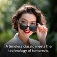 thumbnail image 4 of CHAMELO Lifestyle Veil Slider HVL Cat-Eye Smart Sunglasses, Glossy Black Frame with Smoke Lenses | Adjustable Electronic Tint, Fashion Lifestyle Eyewear, Polarized UV Protection, 4 of 9