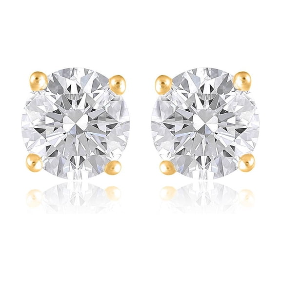 Lab Created Round Cut Diamond Stud Earrings