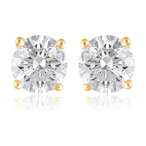 Lab Created Round Cut Diamond Stud Earrings